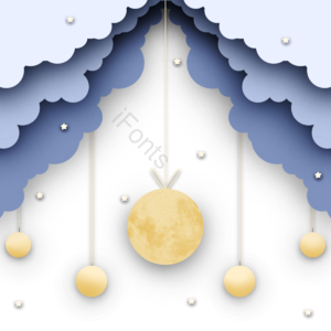 云朵 天空 星球 星星 清新 剪纸风格 可爱 梦幻