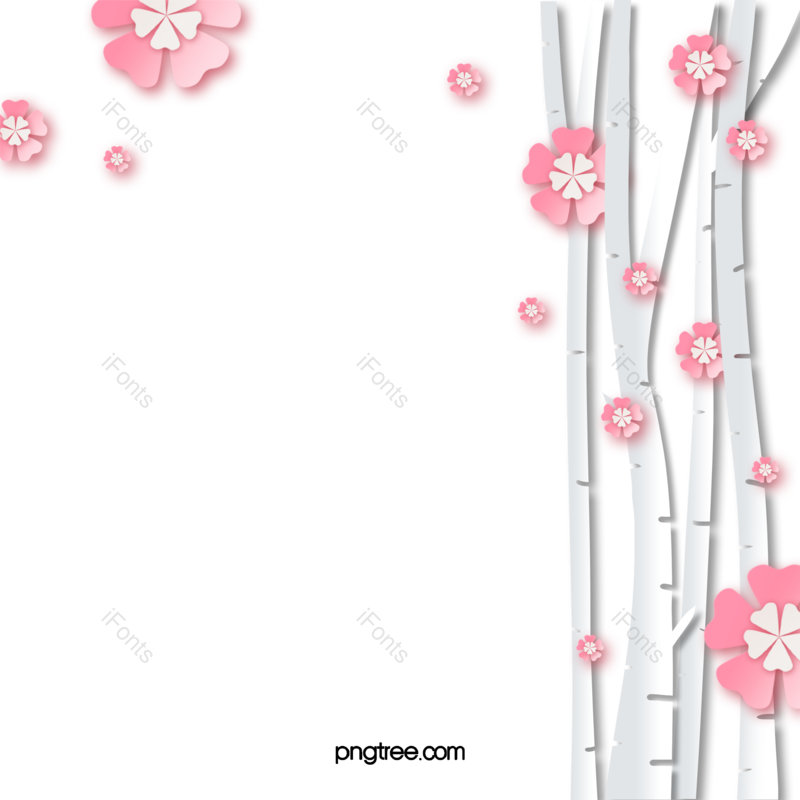 粉色花朵图片,剪纸元素,花朵PNG,春天免抠素材