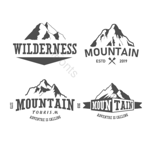 大自然 登山运动 复古的 签签 黑色 简单的 映射 画