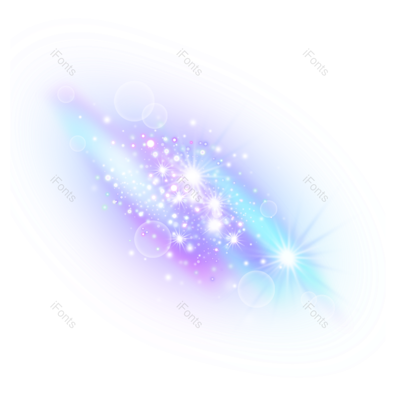 灯光效果图片,极光元素,蓝紫色PNG,渐变色免抠素材