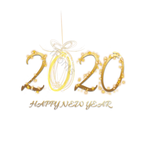 年份 2020 闪耀 奢金 颗粒感 光泽 手绘线稿 新年快乐