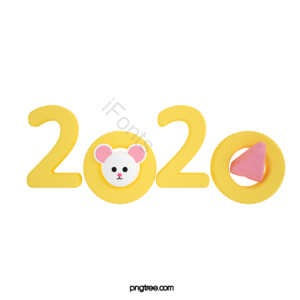 芝士 鼠年 2020 3d 黄色 新年 生肖 立体