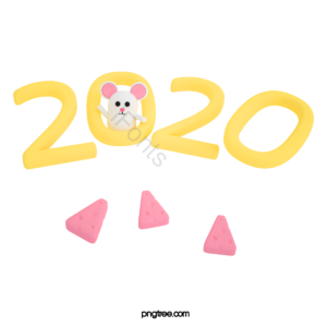 芝士 黄色 卡通 新年 鼠年 2020 3d 過年