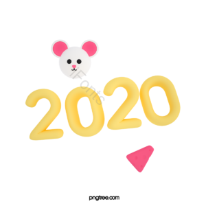 芝士 鼠年 2020 3d 黄色 新年 生肖 立体