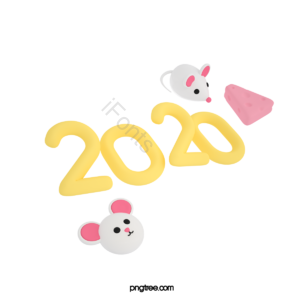 芝士 鼠年 2020 3d 黄色 立体 生肖 過年