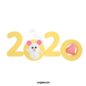 3d 2020 鼠年 新年 卡通 黄色 芝士 過年