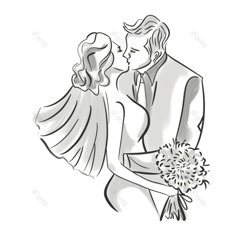 动画片图片,新娘元素,拥抱PNG,免抠素材