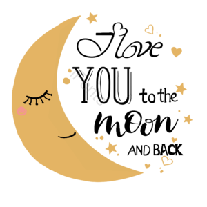 英文 月亮 晚安 花体 爱情 甜蜜 星星 爱心