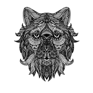 狮子 Zunthle风格 弯曲的 黑白 音谱线 动物 动物剪贴画 狮子剪贴画