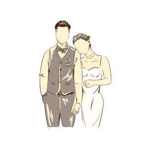 手绘竽 婚礼 结婚新郎新娘 简单的 嫁衣 婚礼庆典 马夫 新娘