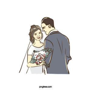新娘花束 结婚新郎新娘 婚礼 插画用图 婚礼庆典 庆典 浪漫 甜美系