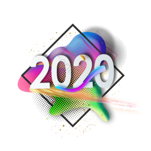 2020年 立体 点 不规则几何 流体 渐变色 笔刷 影响