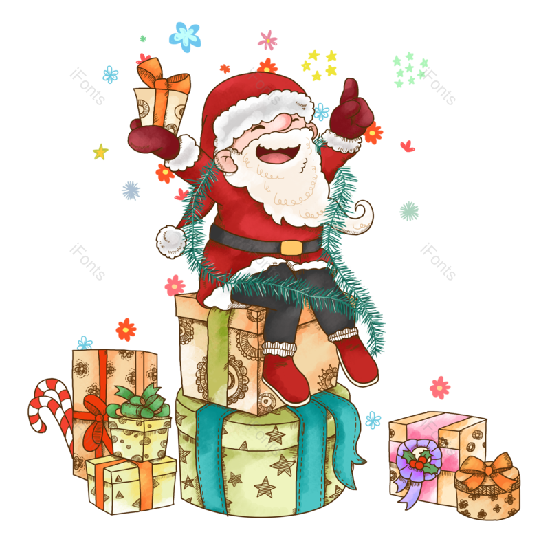 卡通图片,礼盒元素,鲜花PNG,水彩画免抠素材