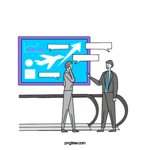商务 金融 成功 人物 插图 线性 线条 对话