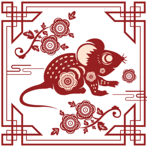 精美 十二生肖 剪纸 老鼠 剪纸装饰风格 窗户贴纸 动画片 剪纸风格