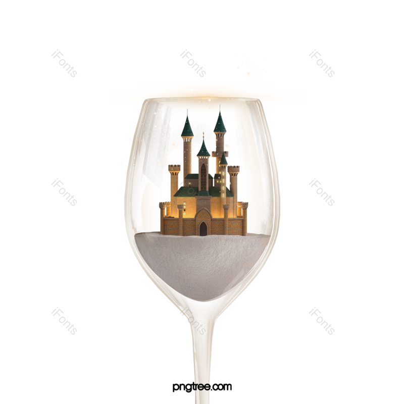 酒杯图片,灯光元素,城堡PNG,圣诞免抠素材