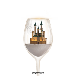 圣诞 酒杯 雪 城堡 玻璃质地 黄色 灯光 圣诞节剪贴画