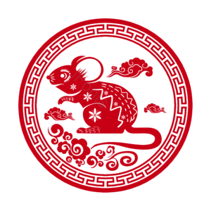 红色 鼠年 剪纸 鼠标剪纸 鼠标 窗户贴纸 装饰 贴纸