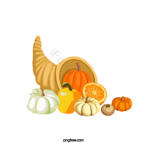 cornucopia 卡通 感恩节 节日 瓜果 聚宝盆 包谷 南瓜