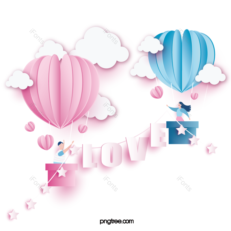 立体图片,手牵手元素,剪纸PNG,浪漫免抠素材