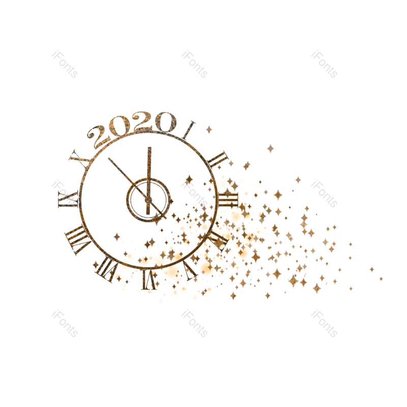 复古图片,简单元素,钟表PNG,新年免抠素材
