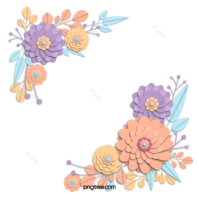 立体图片,玫瑰花元素,蓝色PNG,紫色免抠素材