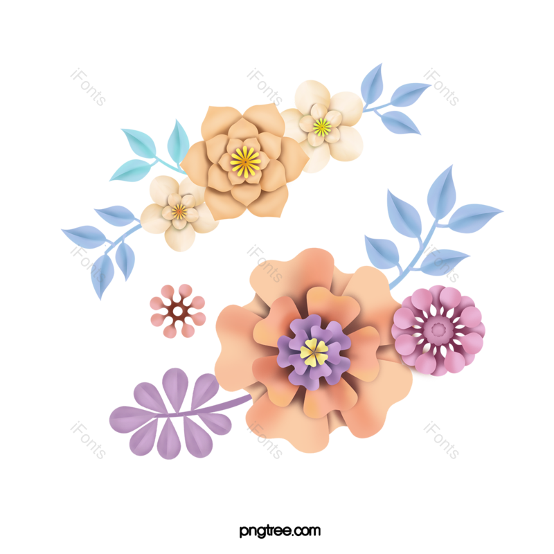 叶子图片,剪纸花朵元素,剪纸PNG,花朵免抠素材