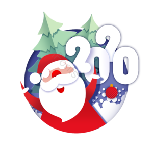 2020 新年 圣诞老人 送礼 剪纸 圣诞树 新年快乐 圣诞快乐