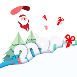2020 圣诞节 快乐 剪纸 滑翔 礼物 下雪 雪地