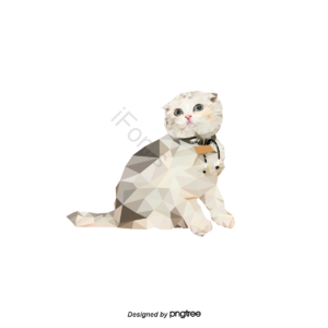 小猫咪 猫 可爱 多边形 插画 几何形 三角形 多边形小猫咪