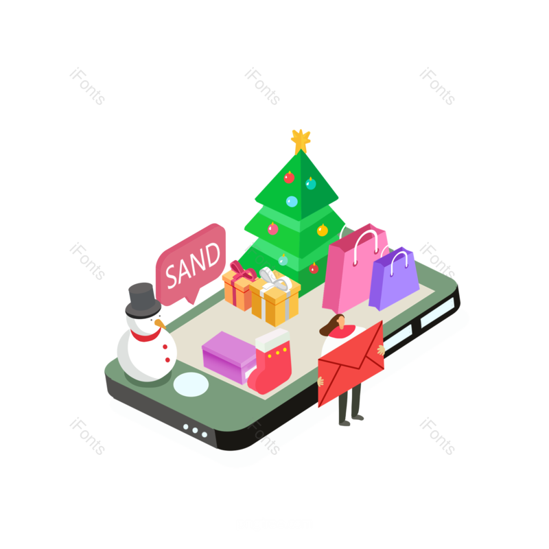 插图图片,圣诞袜元素,人物PNG,圣诞快乐免抠素材
