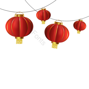 新年元素 中国的一年 喜庆的 结合 手绘 梯度 立体视觉 春节