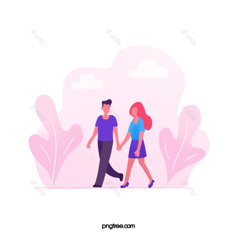 卡通图片,牵手元素,插画PNG,浪漫免抠素材