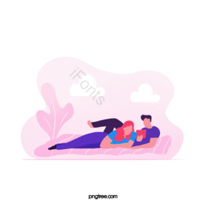 手绘 ui 情侣 人物 居家 看书 插画 情人