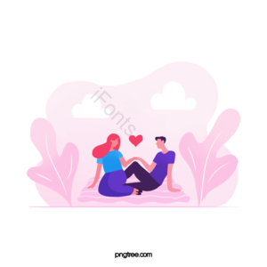 手绘 ui 人物 约会 情侣 插画 爱心 恋情