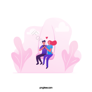 幸福 甜蜜 荡秋千 情侣 ui 插画 秋千 手绘