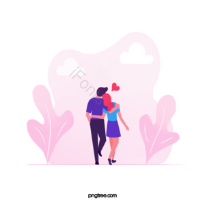 手绘竽 ui 人物 插画用图 可爱 薰衣草 情侣 心爱
