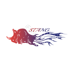 犀牛 动物 速度 凉 图案 红蓝 动态 跑