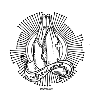 两只手在一起 交叉 向上帝祈祷 手势 绘画 祈祷 手绘 祈祷之手