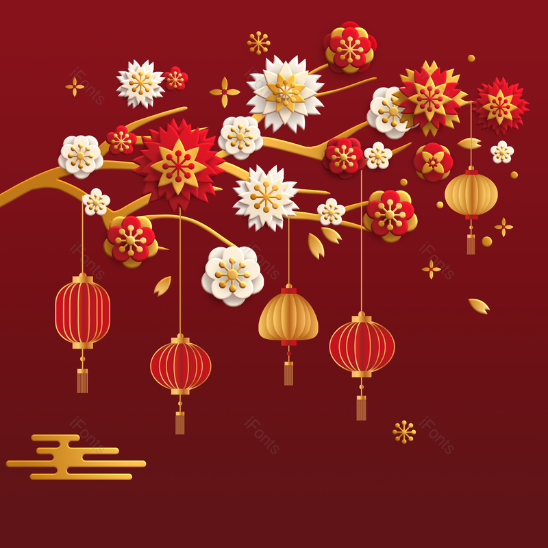 祥云图片,节日元素,春节PNG,剪纸免抠素材