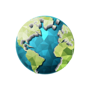 立体 便条立体 棱角 地球 盘子 有创意的 多边形 地图