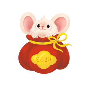 老鼠 鼠年新年头像框 新年年味 吉祥袋 手绘竽 动画片 可爱 鼠标剪贴画