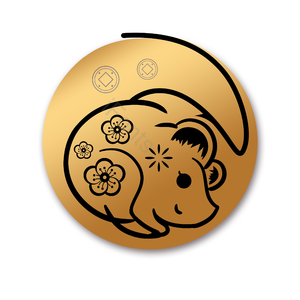 2020年 鼠年 财运 手绘 花纹 小老鼠 铜钱 图案