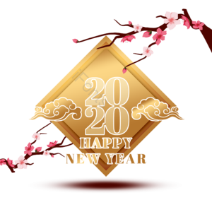 粉红色 美丽的 春节 喷雾 二千零二十 新年 祥云 梅花