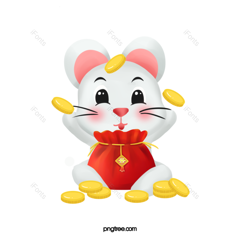 动画片图片,祝福元素,喜庆的PNG,小老鼠免抠素材