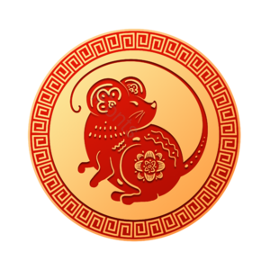 古风古典 鼠年新年头像框 新年年味 图案 小老鼠 圆的 传统的 十二生肖