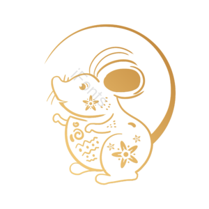 有创意的 新年年味 古风古典 图案 小老鼠 祝福 吉祥 愉快的