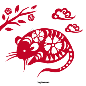 小老鼠 新年年味 古风古典 传统的 图案 祥云 分行 中国风青山绿水