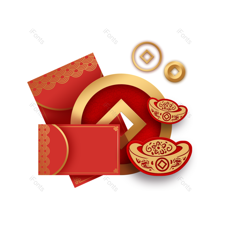 装饰图片,祥云元素,节日PNG,元宝免抠素材