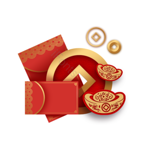 红包 元宝 铜钱 装饰 祝贺 祝福 钱币 拜年